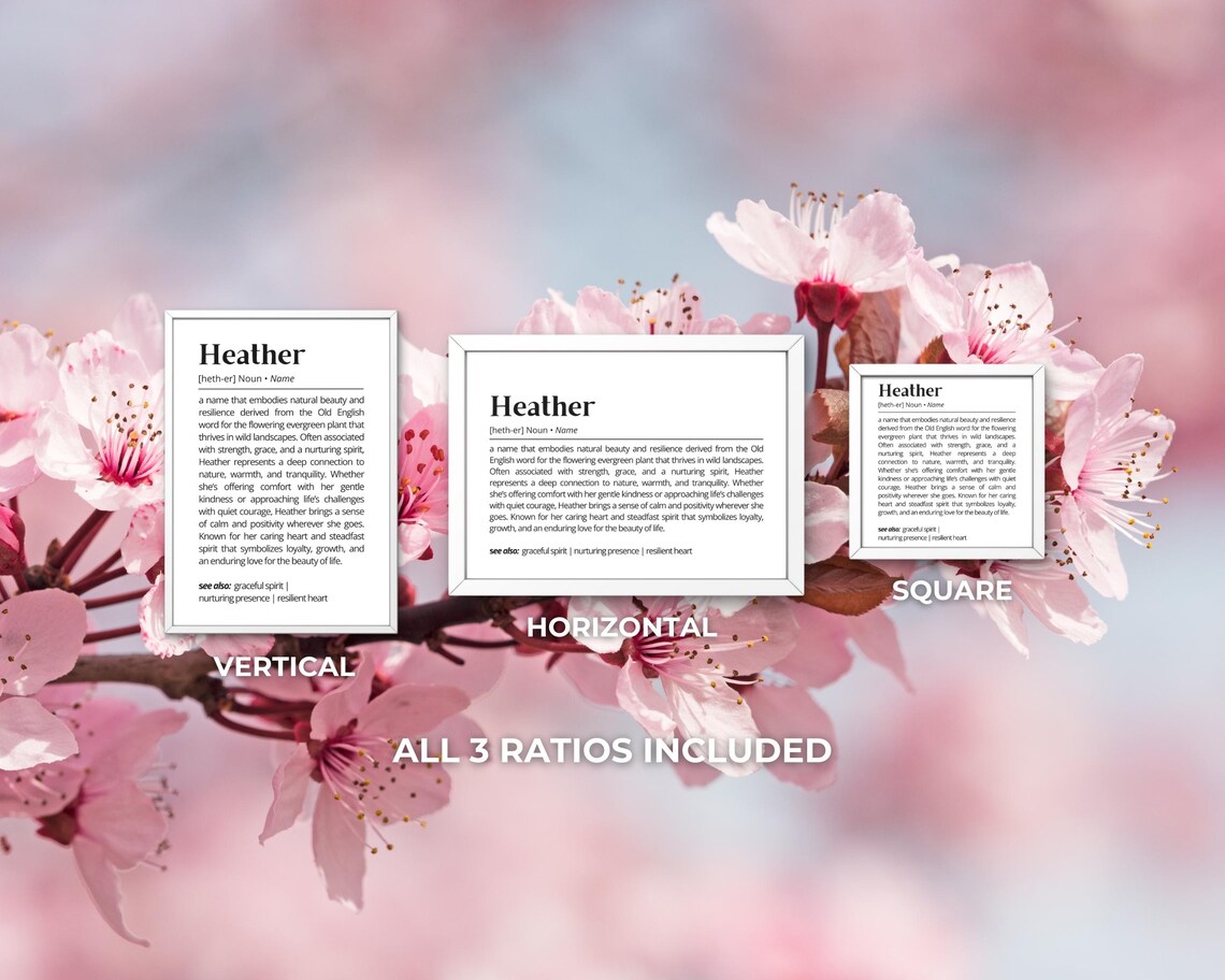 Heather Personalized Name Definition Minimalist Art Print - Image 3