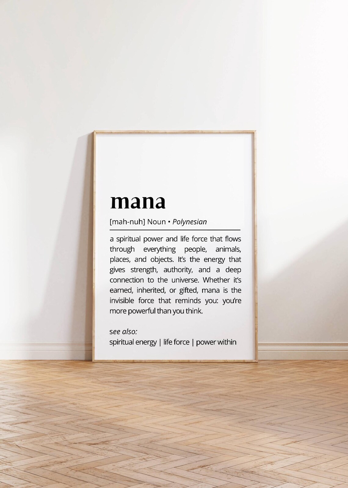Mana Definition Minimalist Hawaiian Life Force Art Print - Image 3