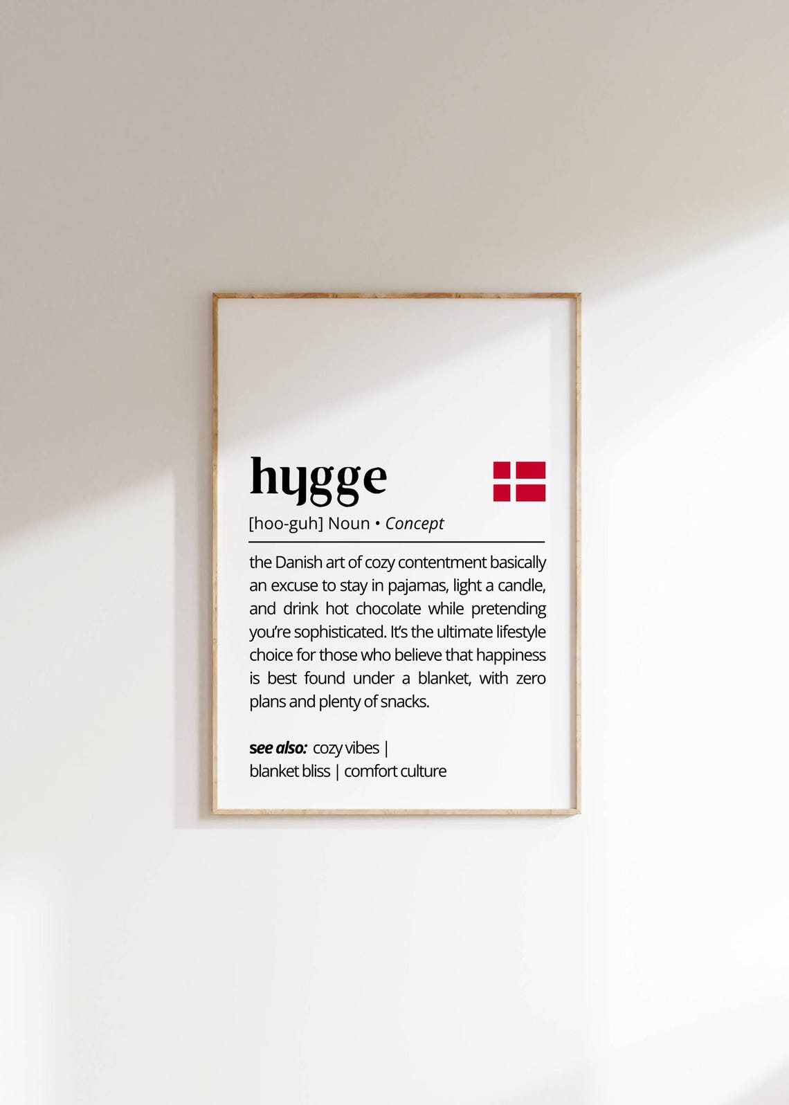 Hygge Definition Cozy Danish Concept Scandinavian Comfort Poster