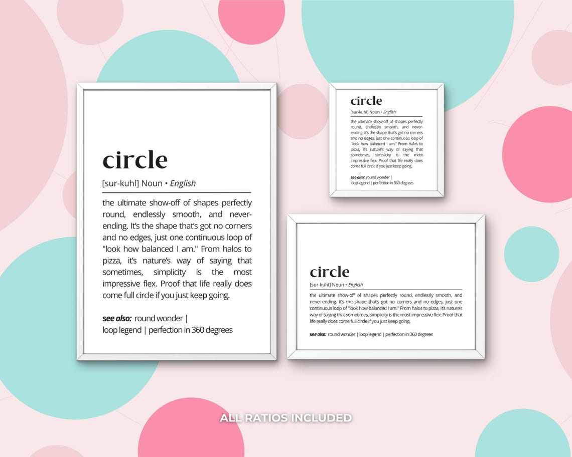 Circle Funny Dictionary Definition Poster Geometry Decor Gift - Image 3