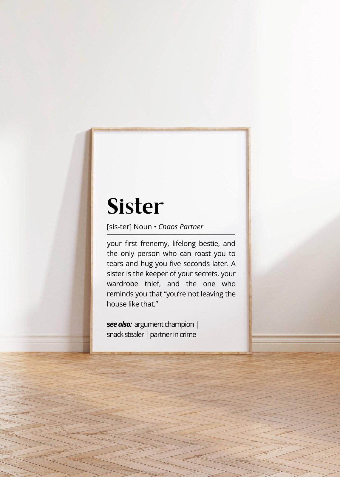 Sister Definition Personalized Typography Art Print - Image 2