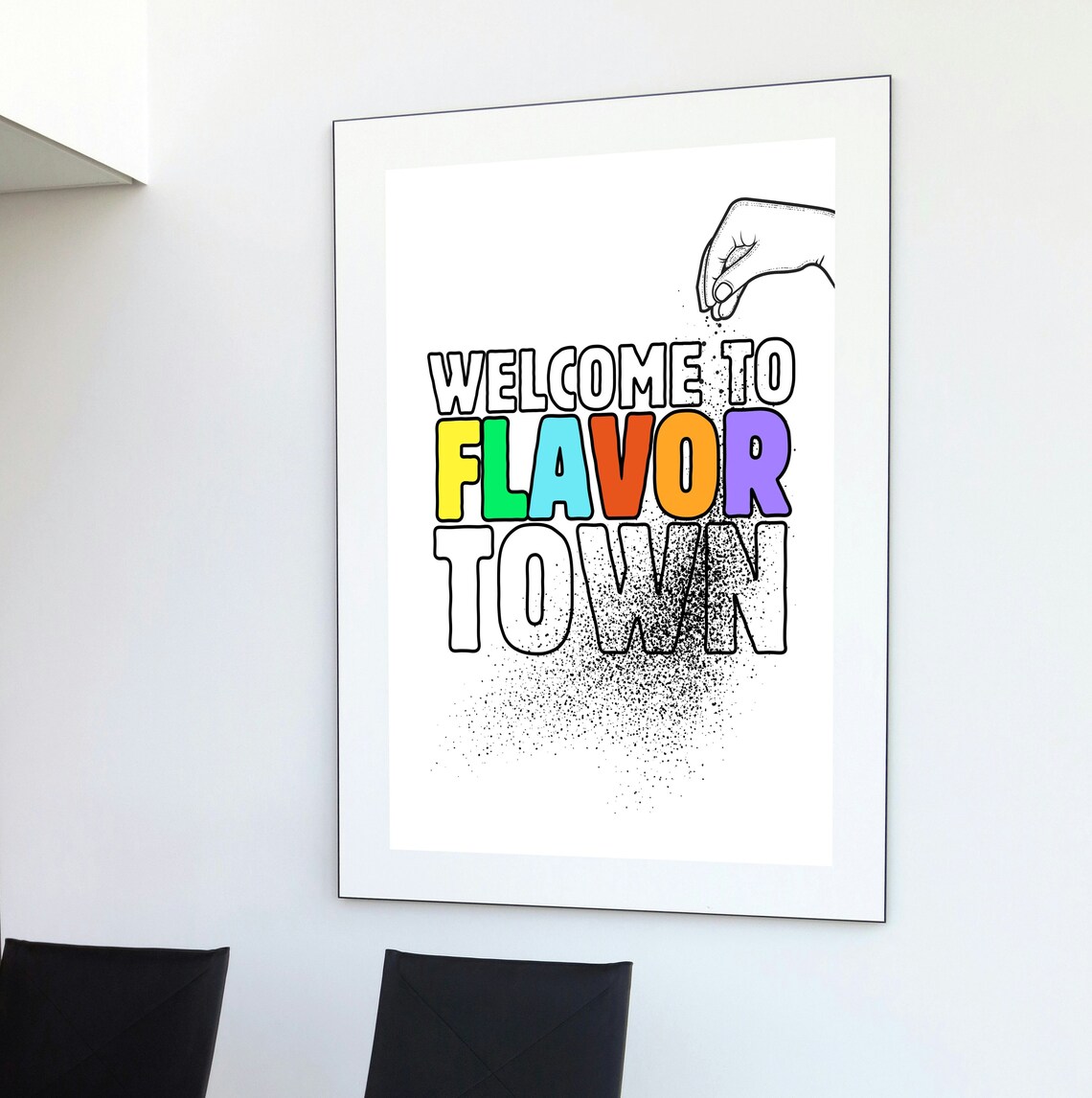 Welcome to Flavor Town Colorful Kitchen Foodie Quote Art Poster - Image 2