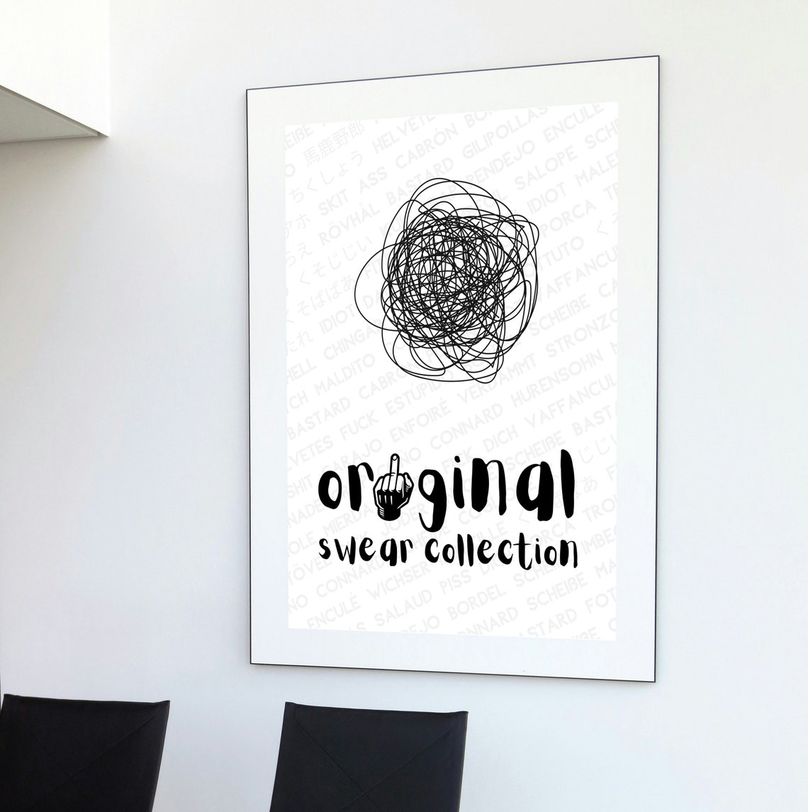 Original Swear Collection Funny Rude Middle Finger Joke Poster - Image 2