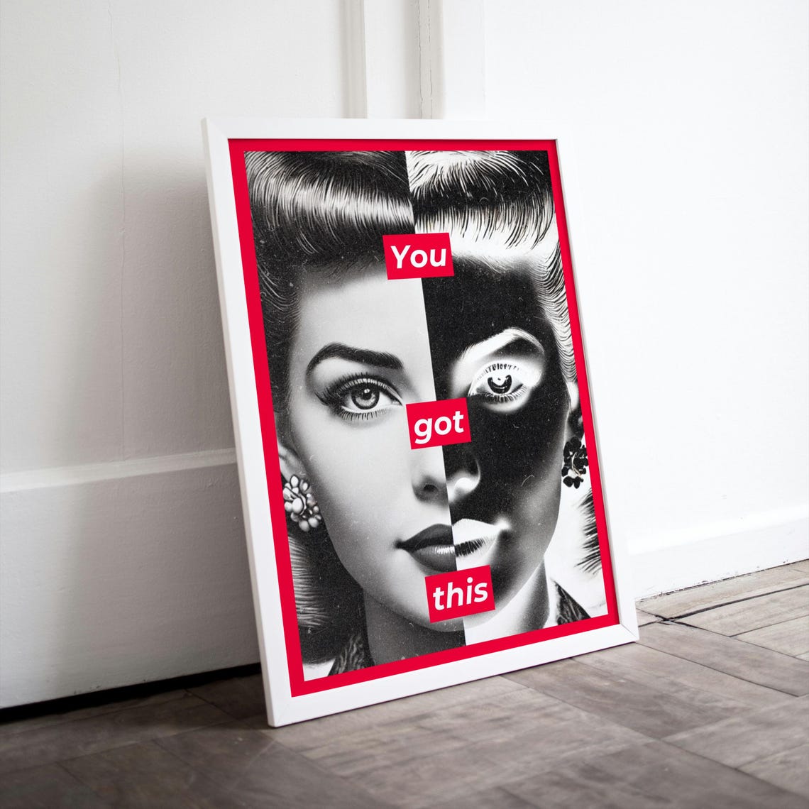 You Got This Motivational Retro Pop Art Split Portrait Poster - Image 2