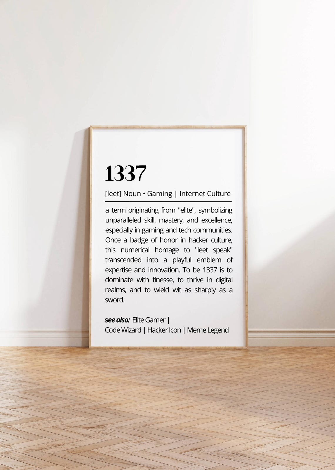 1337 Leet Gaming Definition Elite Hacker Internet Culture Poster - Image 4