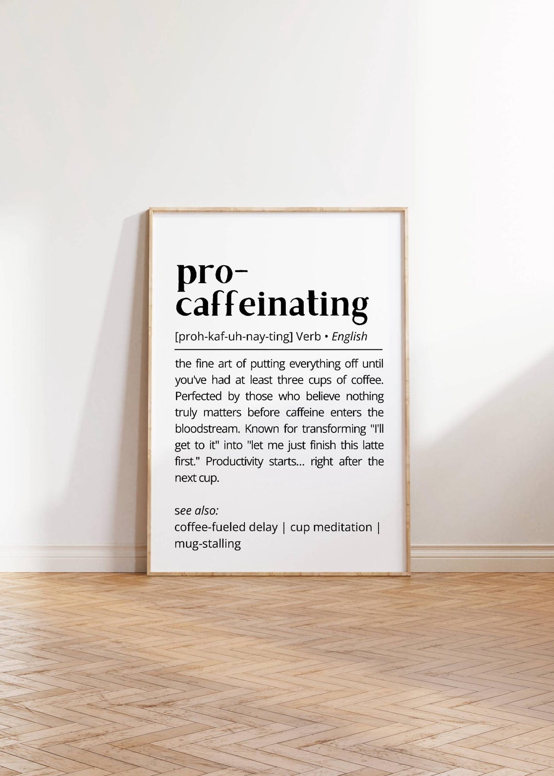 Pro Caffeinating Funny Coffee Dictionary Definition Caffeine Poster - Image 3