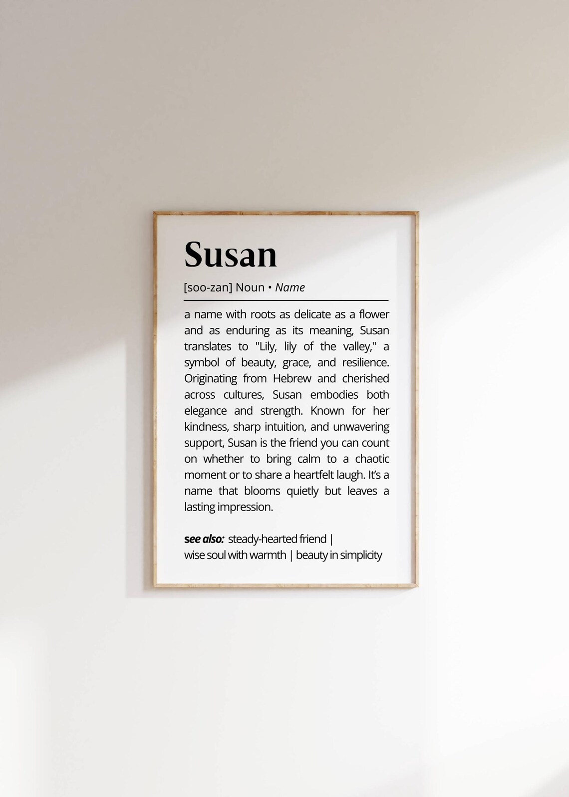 Susan Lily Of The Valley Name Meaning Art Print - Image 2