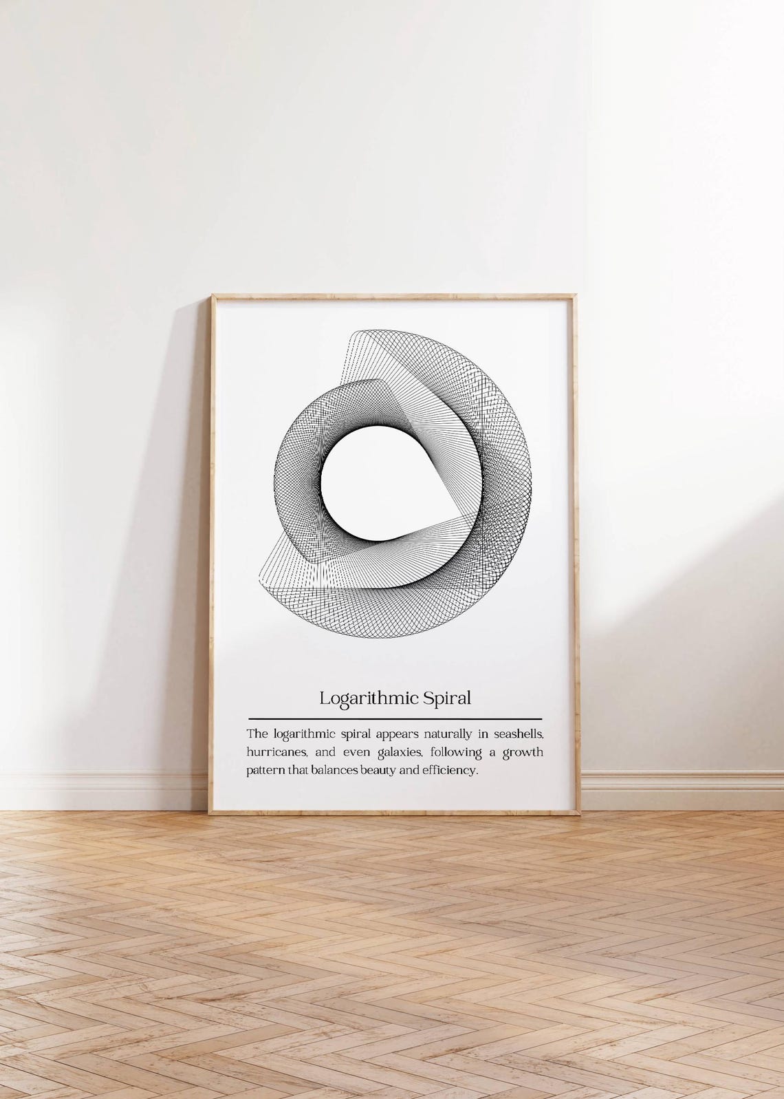Logarithmic Spiral Parametric Line Art Geometric Nature Math Poster - Image 3