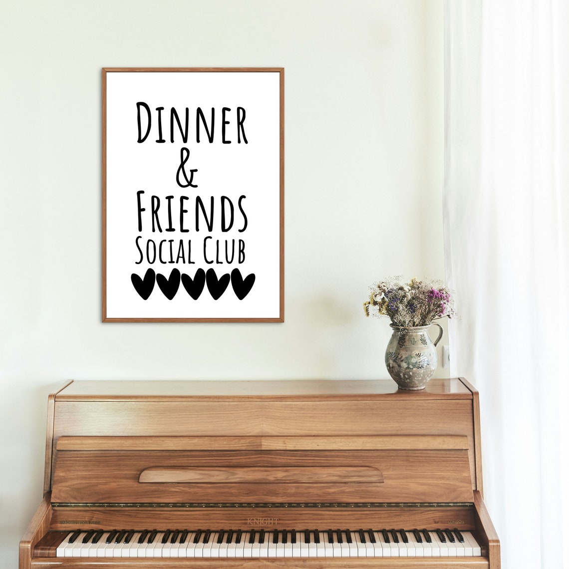 Dinner And Friends Social Club Quote Cute Kitchen Wall Poster - Image 2