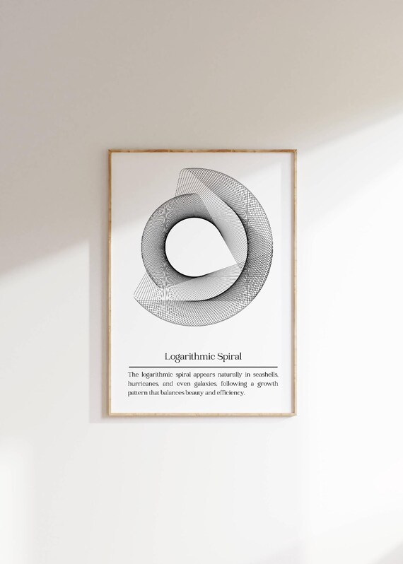 Parametric Wall Art Logarithmic Spiral Minimalist Geometric Decor Nature Inspired Spiral Art For Office Fun Fact Design Poster