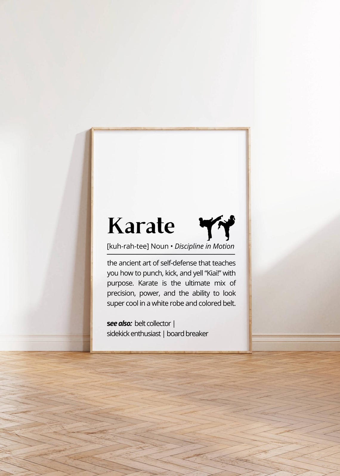 Karate Dictionary Definition Martial Arts Funny White Quote Print - Image 4