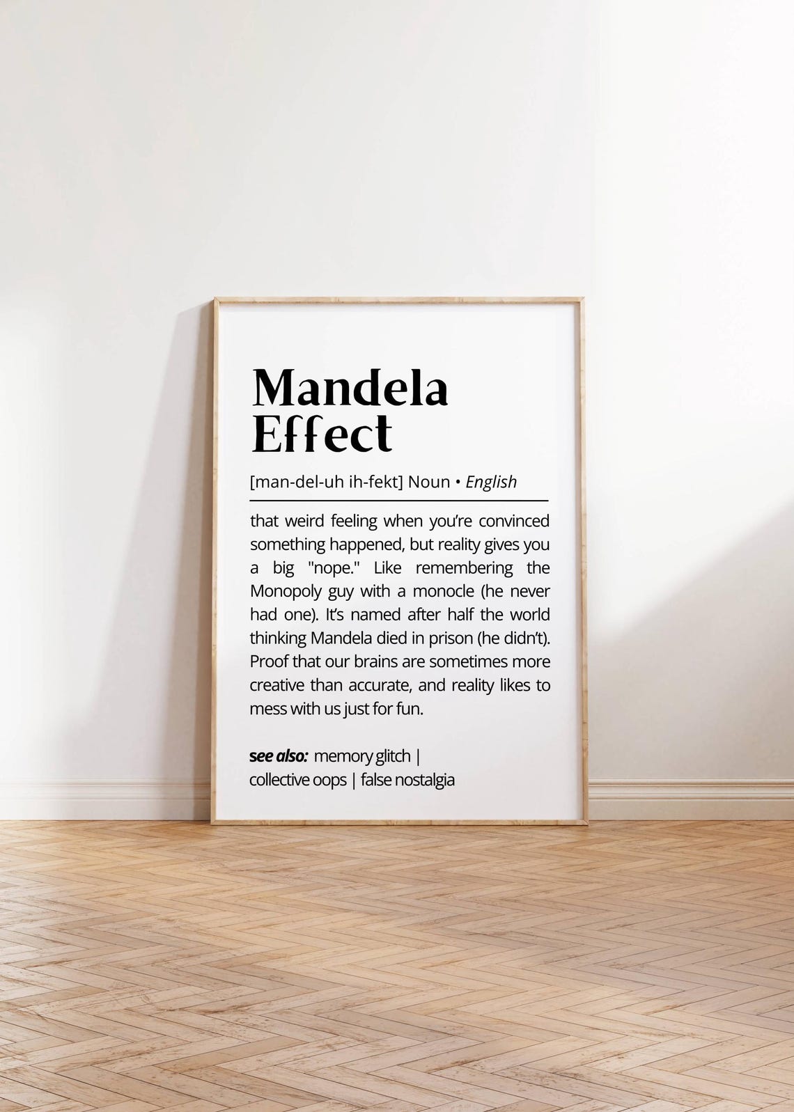 Mandela Effect Definition False Memory Humor Dictionary Style Wall Art - Image 2
