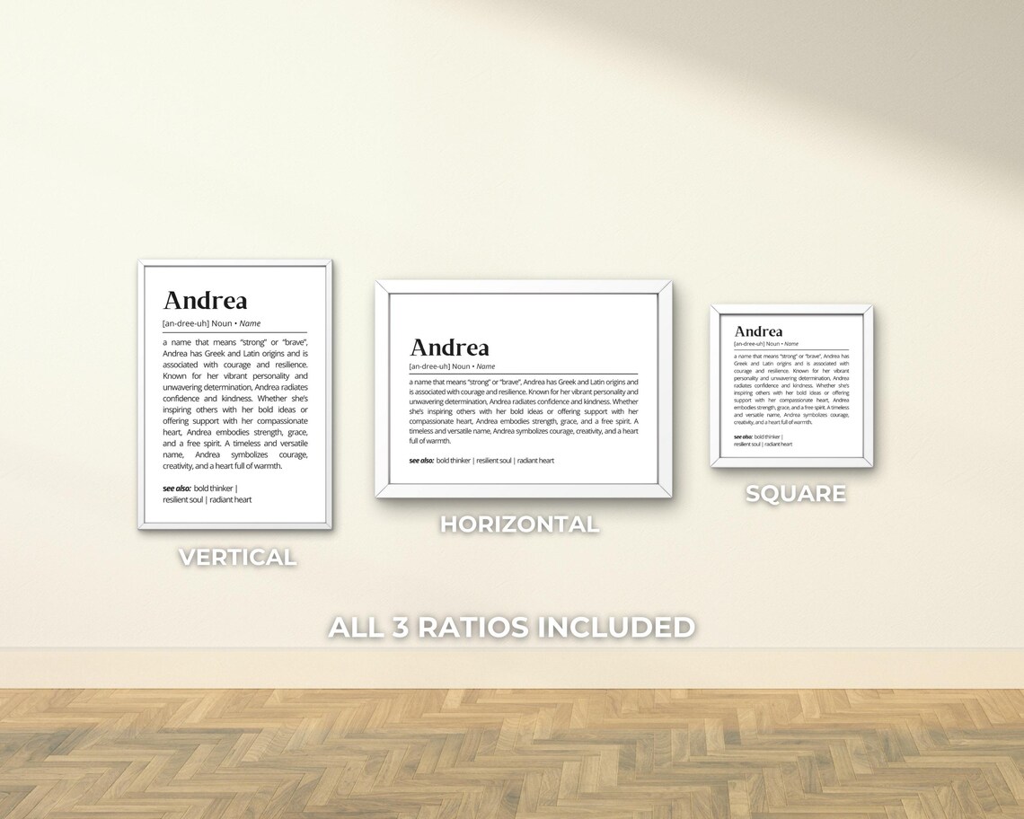 Andrea Name Definition Art Print, Personalized Typography - Image 3