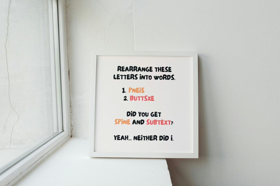 Rearrange The Letters Funny Word Scramble Adult Office Joke Poster - Image 2