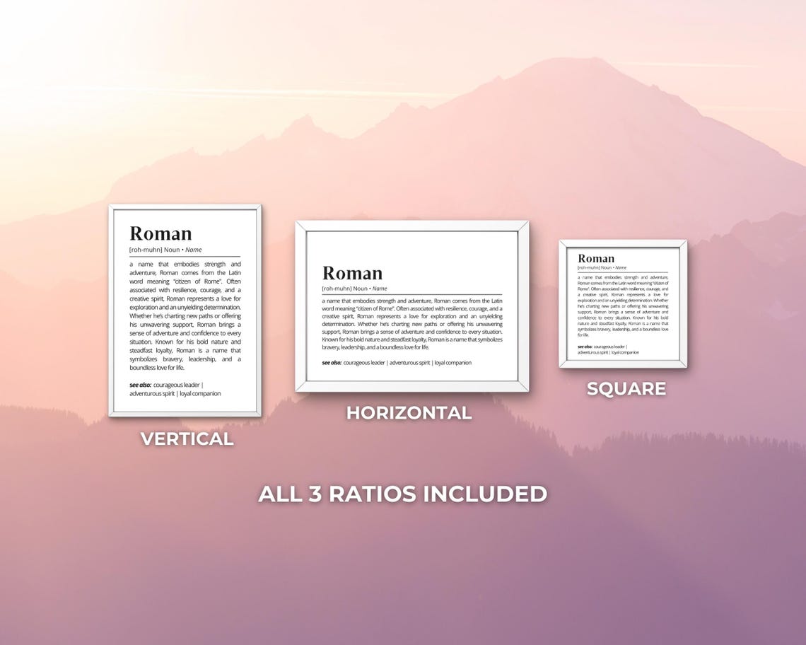 Roman Name Definition Dictionary Meaning Personalized Poster - Image 3