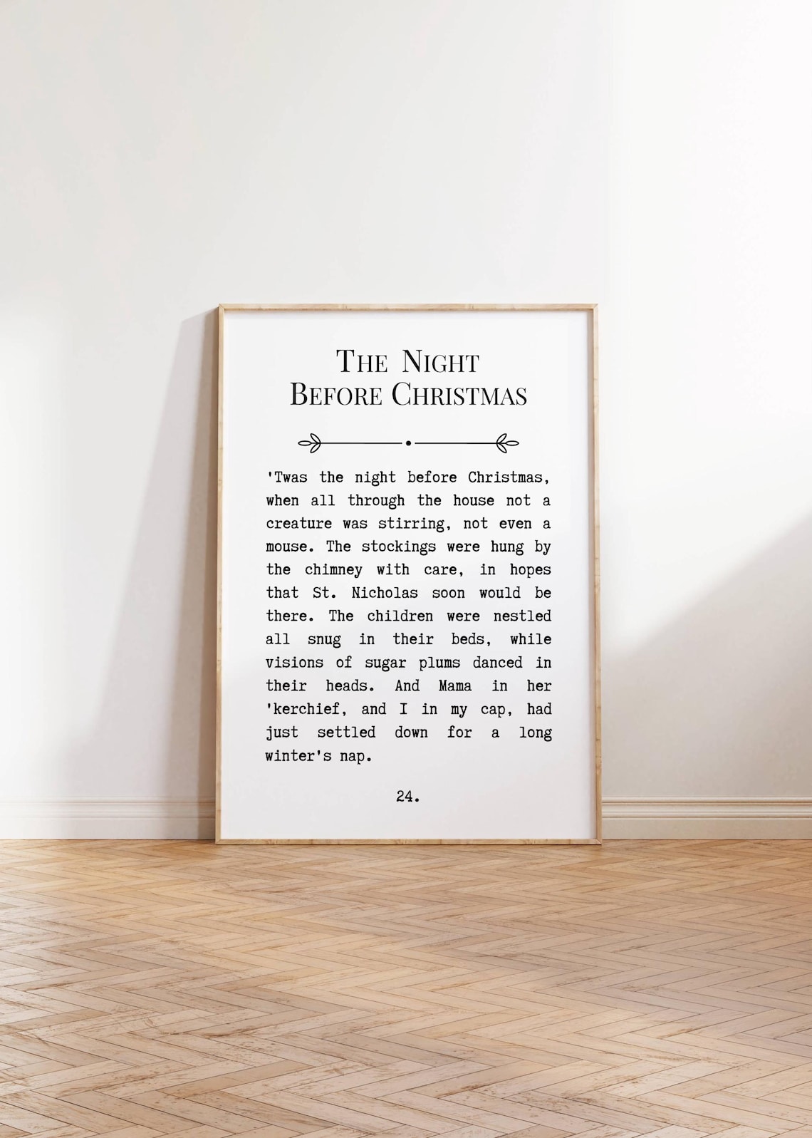 The Night Before Christmas Classic Holiday Poem Typography Poster - Image 2