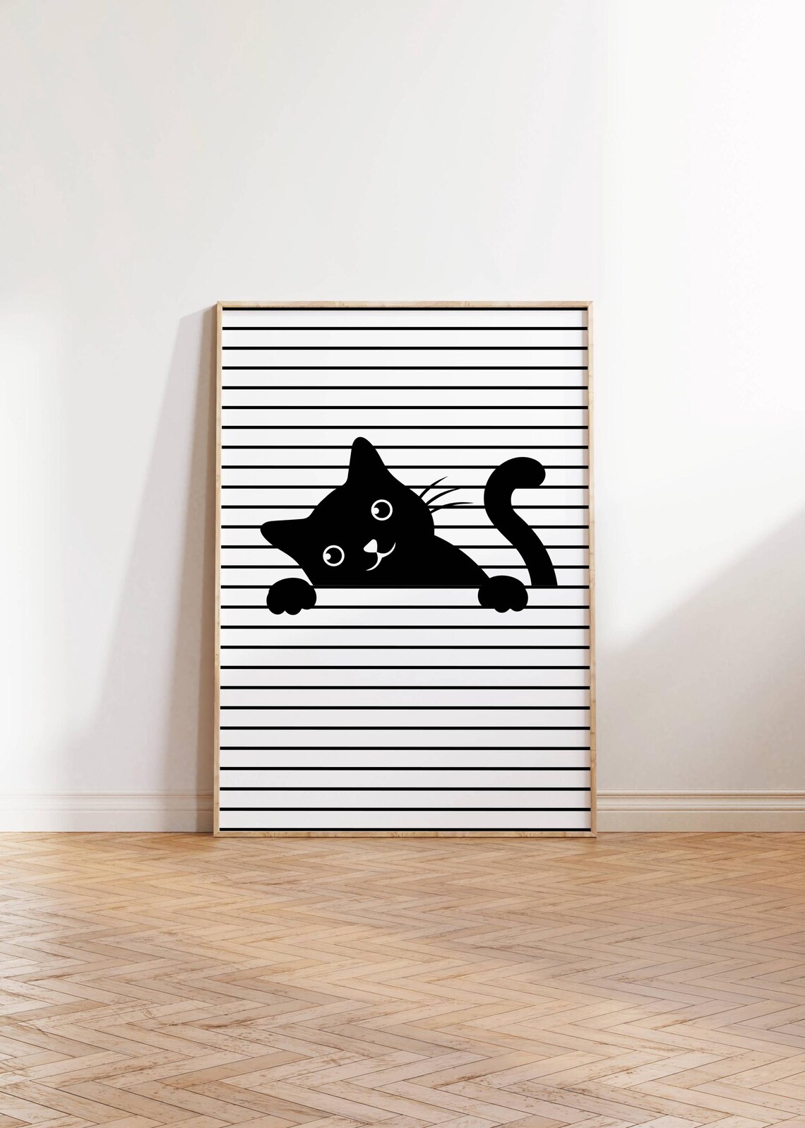 Playful Cat Minimalist Animal Decor, Art Print - Image 2