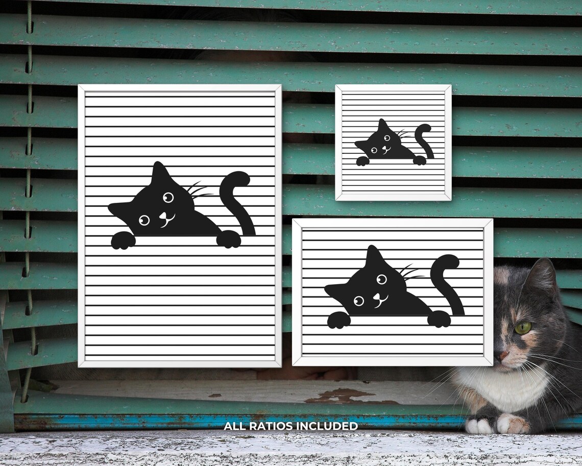 Playful Cat Minimalist Animal Decor, Art Print - Image 3