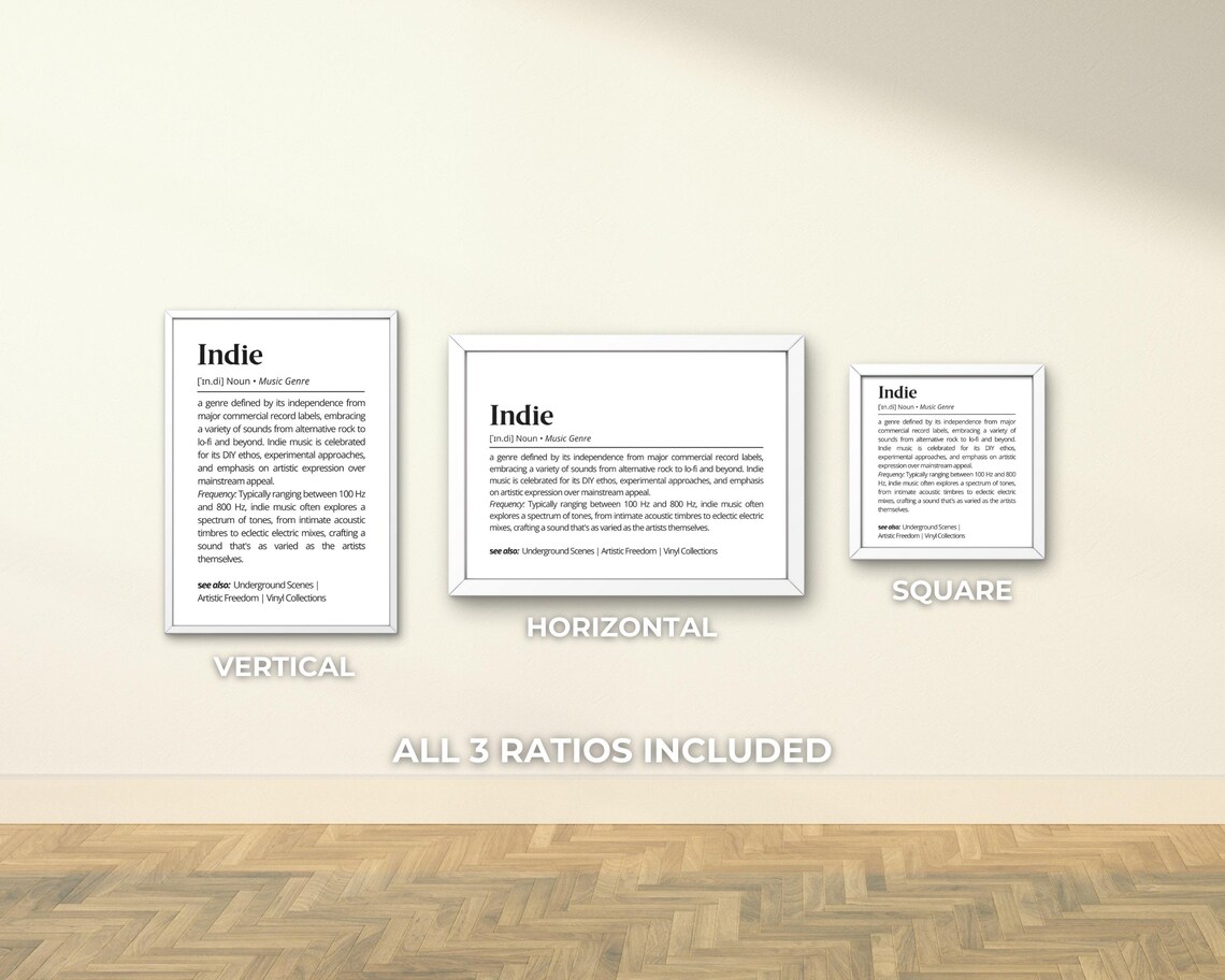 Indie Music Genre Definition Minimalist Typography Gift For Fans Poster - Image 4