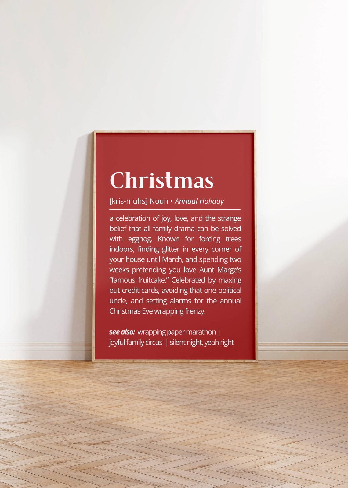 Christmas Funny Annual Holiday Definition Red Christmas Wall Poster - Image 2