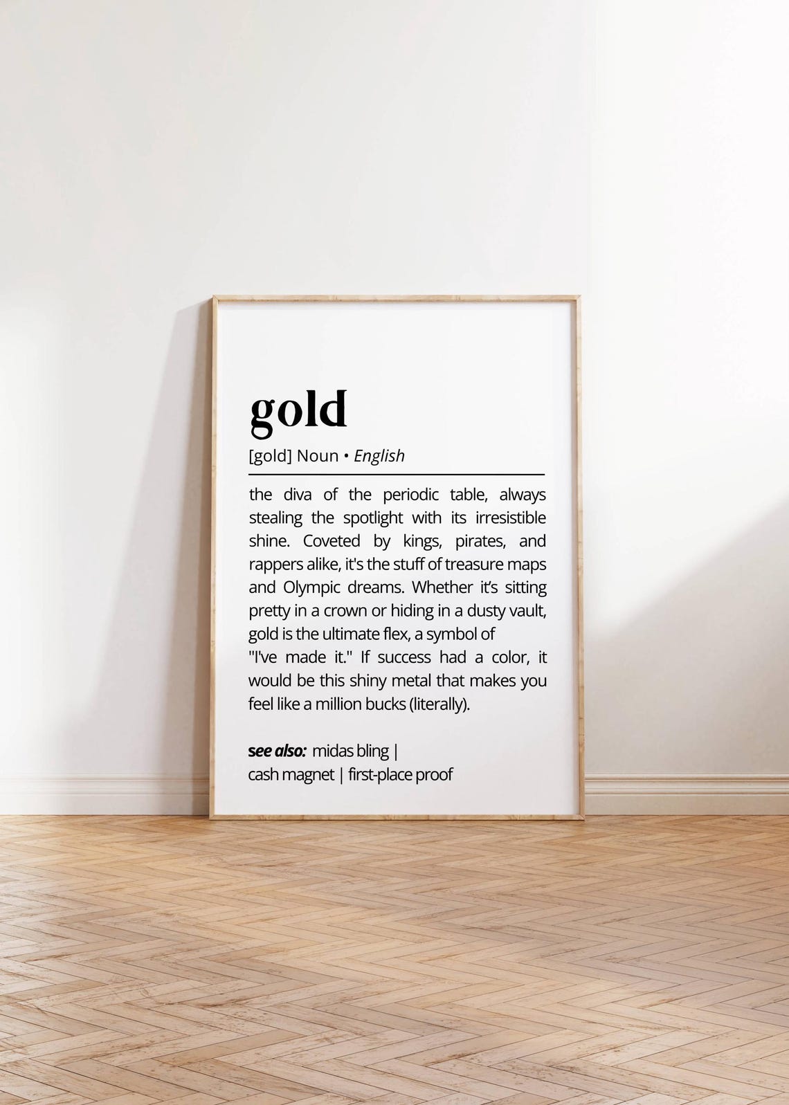 Gold Funny Dictionary Definition Poster Metal Bling Decor Gift - Image 2