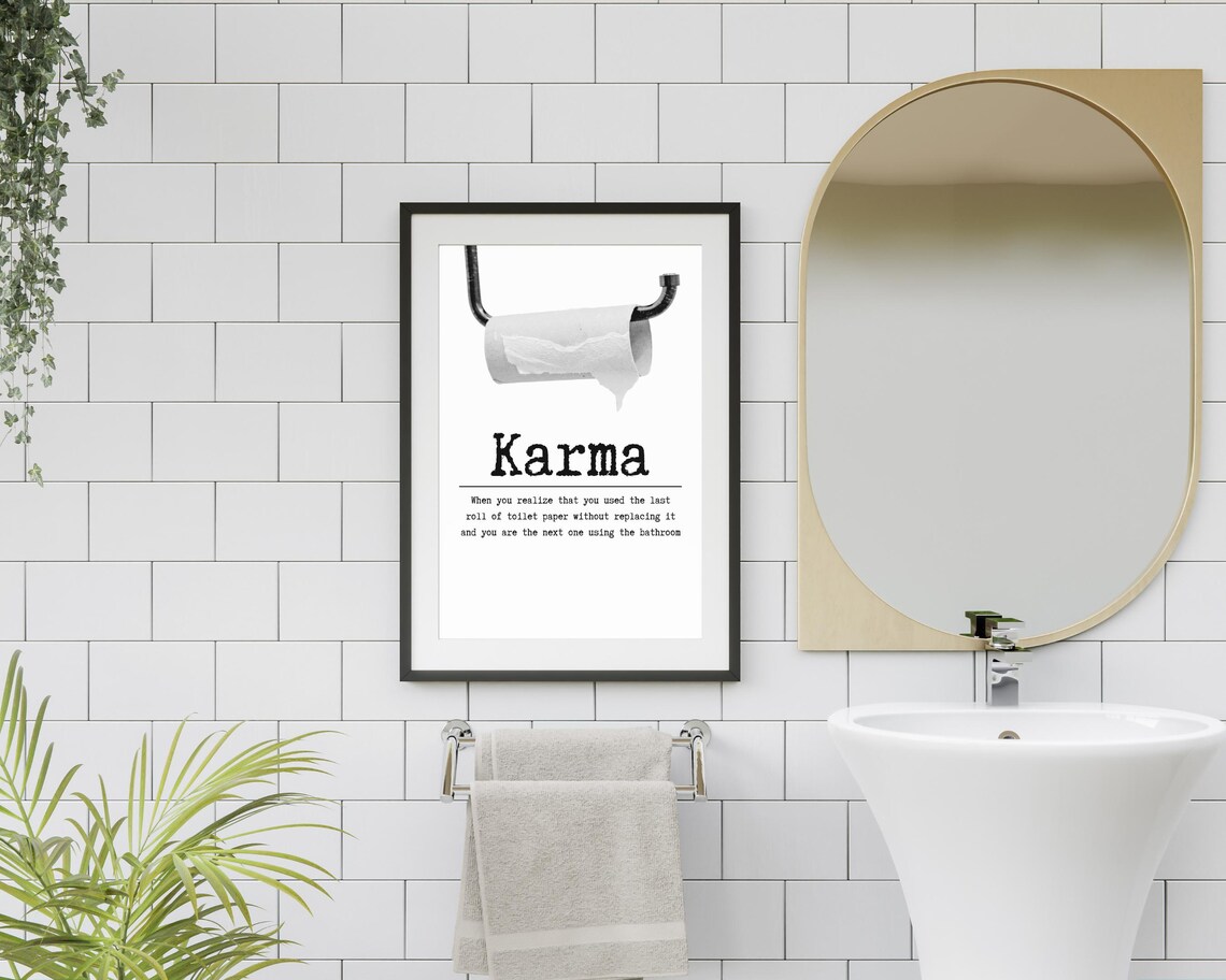 Karma Toilet Paper Funny Bathroom Humor Poster - Image 2