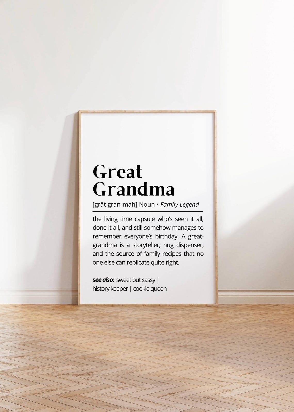 Great Grandma Definition Wall Art Personalized Family Funny Typography Gift For Grandma Instant Minimalist Decor Poster - Image 2