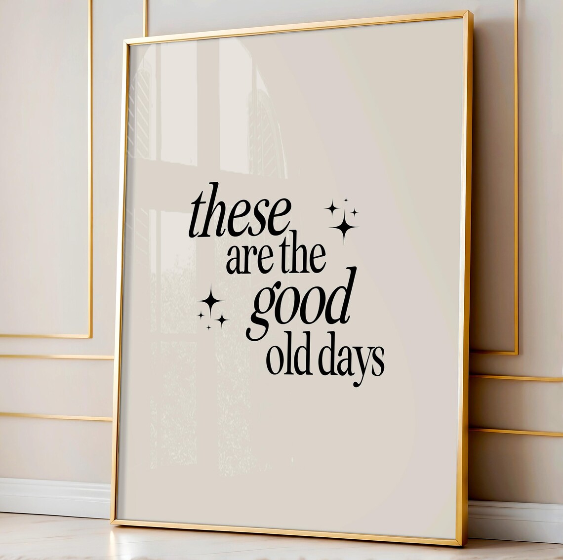 Good Old Days Typography Poster, Neutral Art Print - Image 4