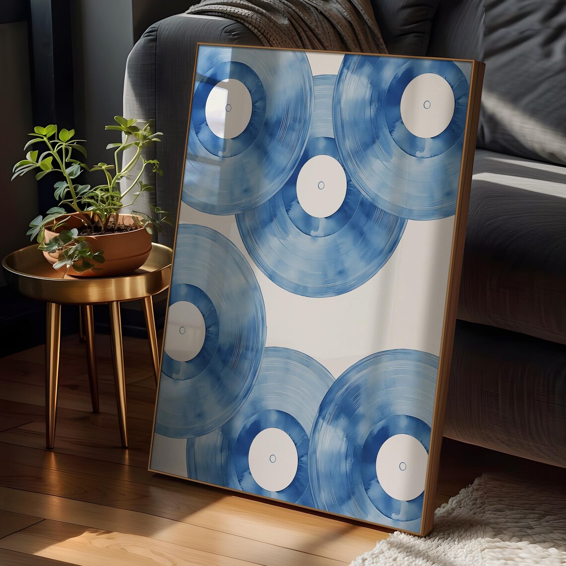 Blue Vinyl Record Trendy Retro Music Poster - Image 2