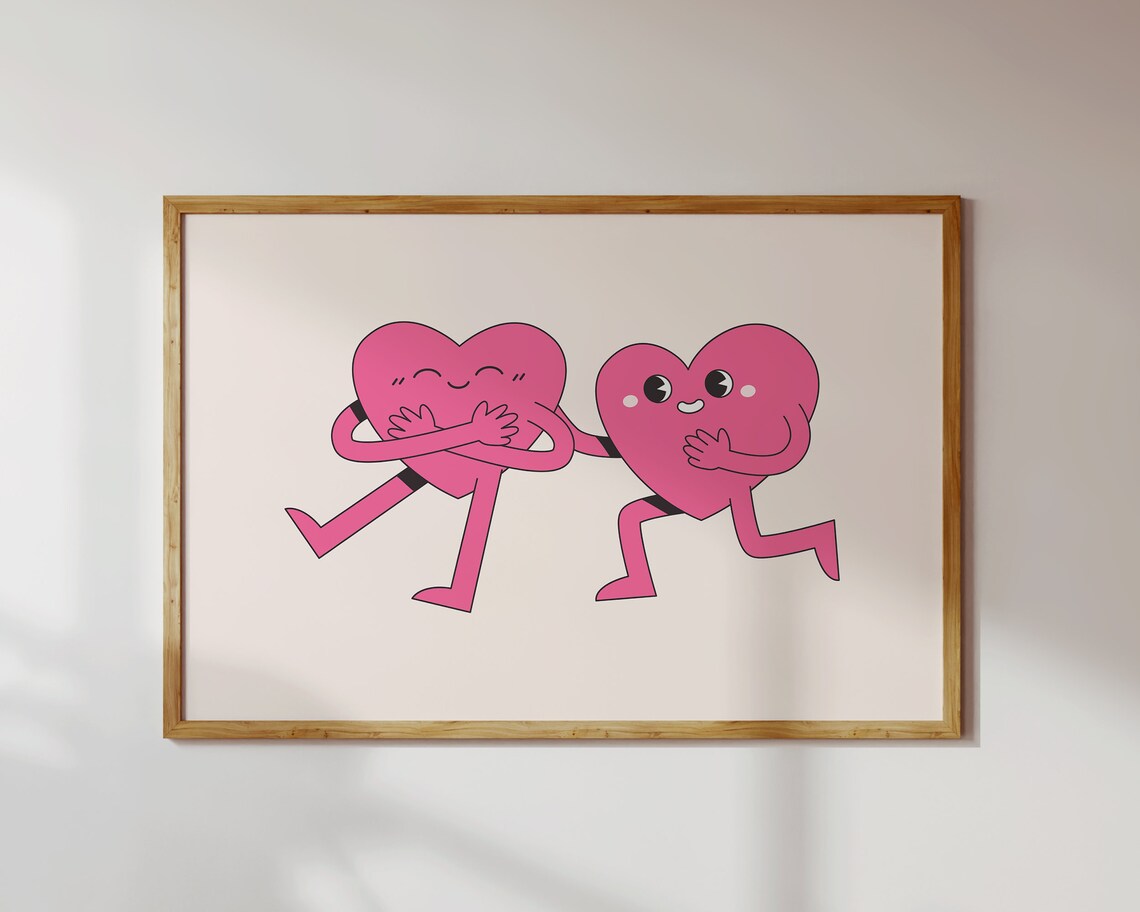 Retro Hearts Valentine's Day Love Poster Print - Image 3