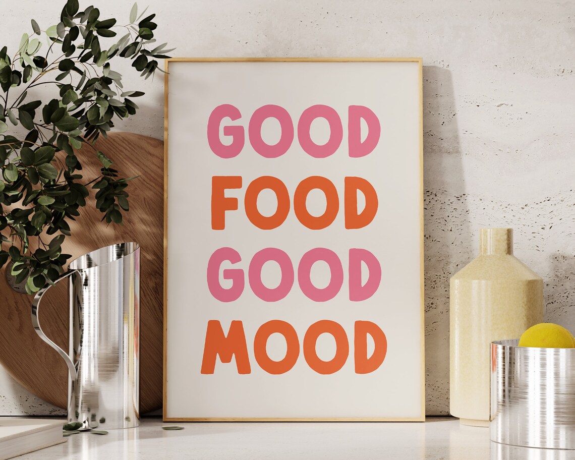Good Food Good Mood Retro Kitchen Food Poster - Image 3