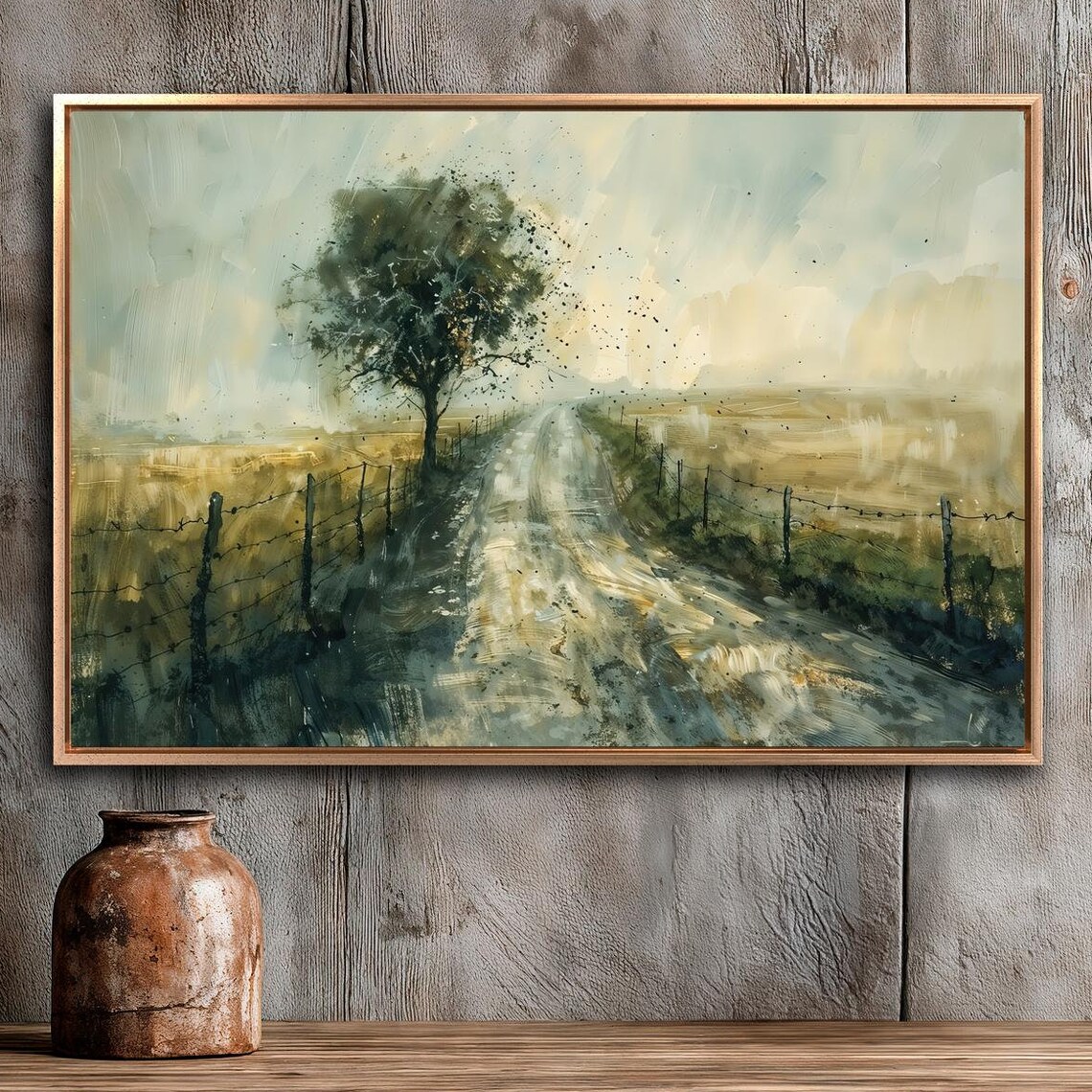 Countryside Landscape Art Print, Rural Nature Scene