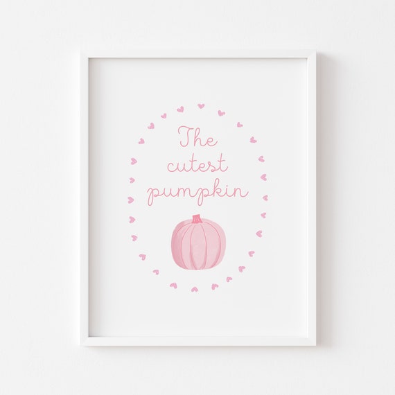 Cute Pumpkin Fall Nursery Decor, Thanksgiving Wall Art Print