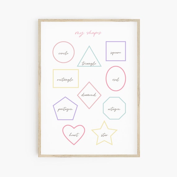 Shapes Educational Girls Playroom Art Print