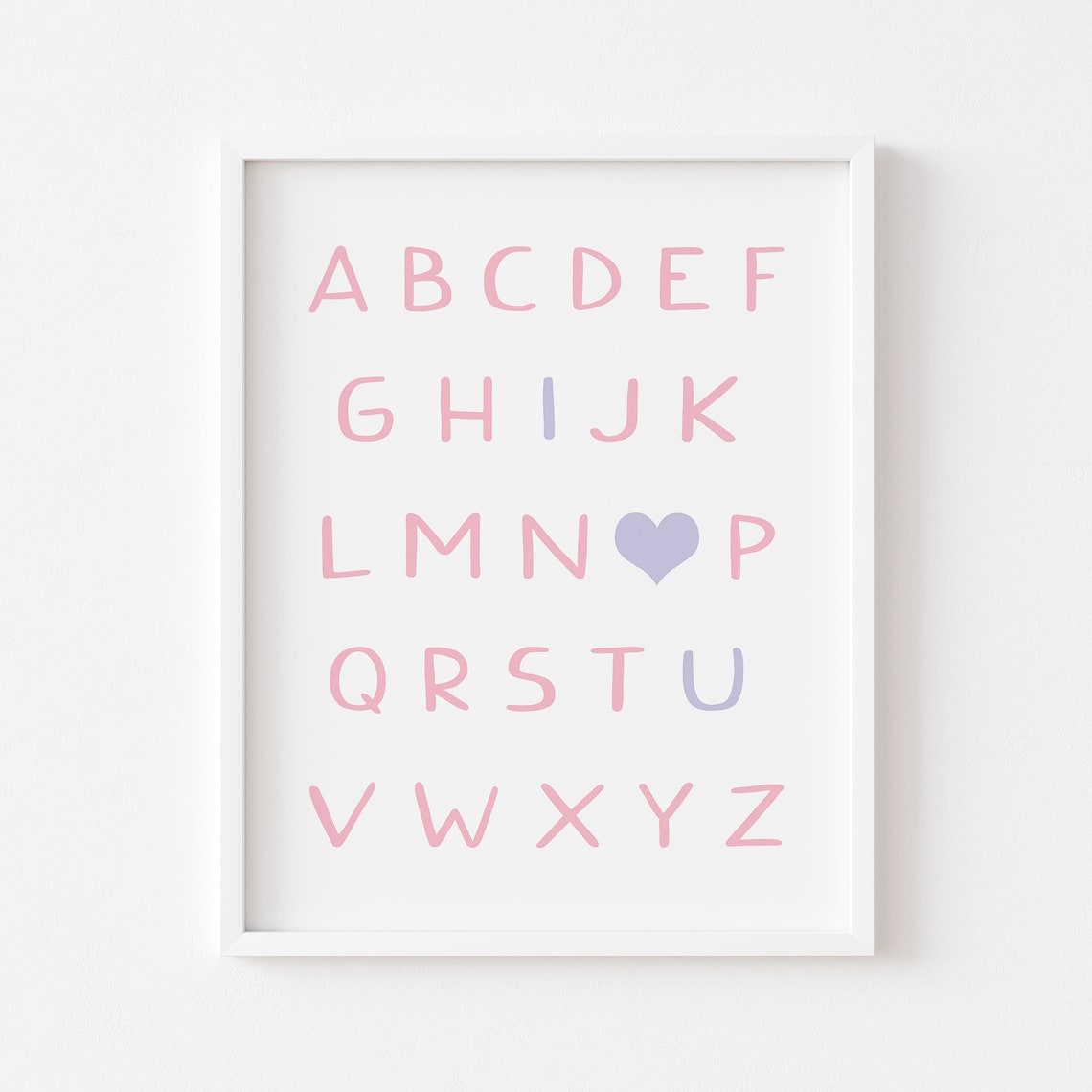 Girls I Love You Alphabet Instant Girls Alphabet Print Girls Nursery Decor Pink Girls Room Wall Art Kids Alphabet