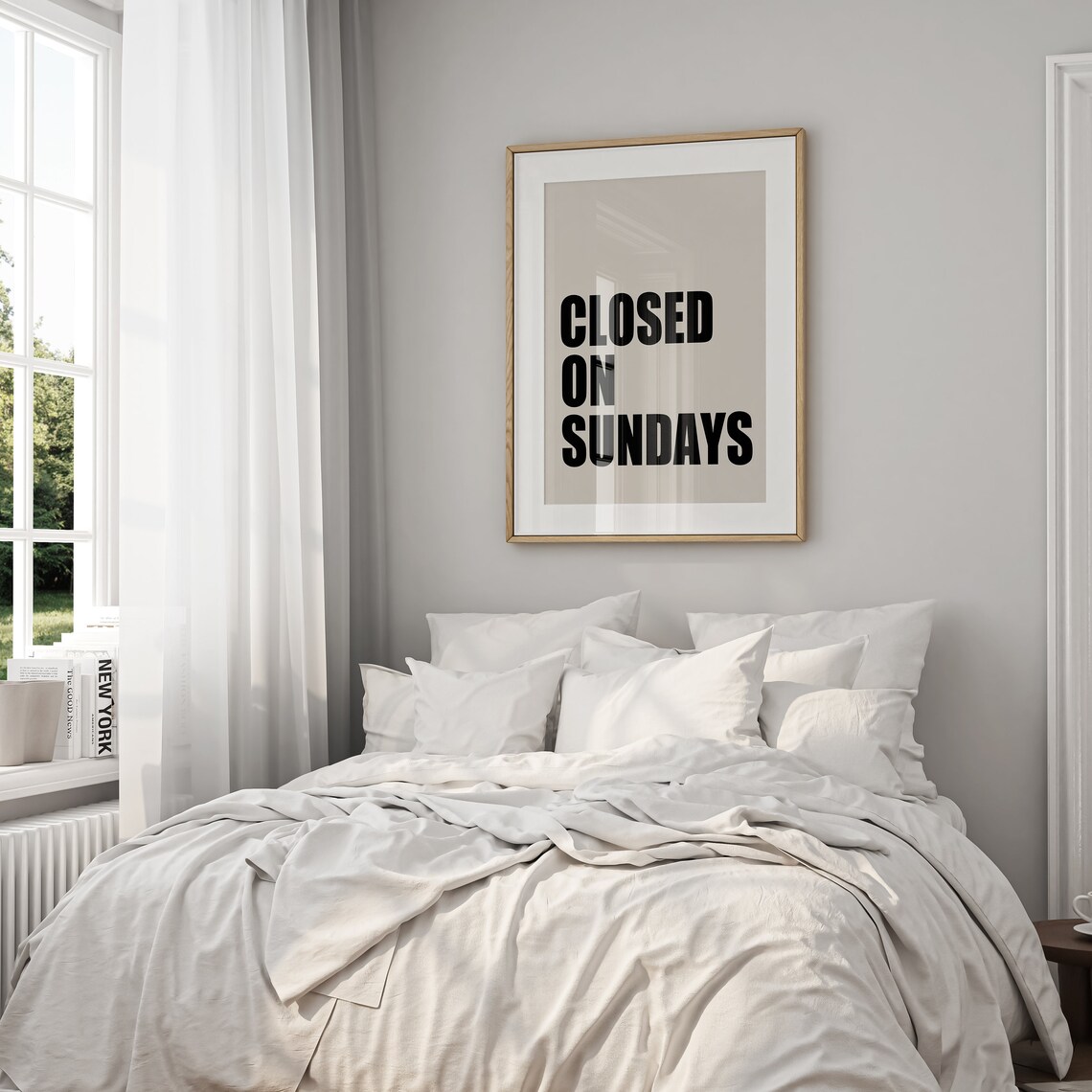Closed on Sundays Funny Shop Sign Quote Minimalist Wall Poster - Image 3