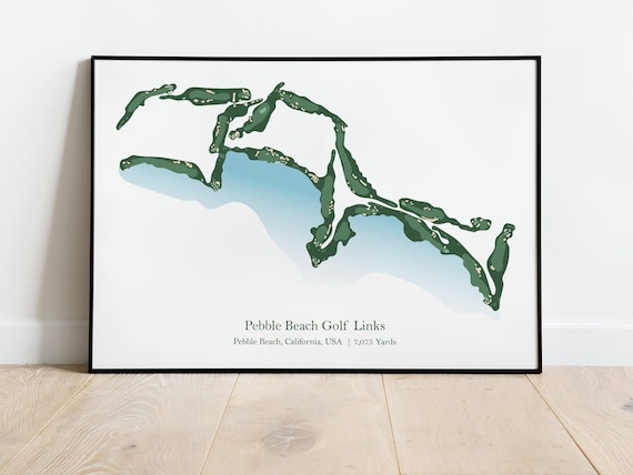 Pebble Beach Club Course Map Golf Art Print