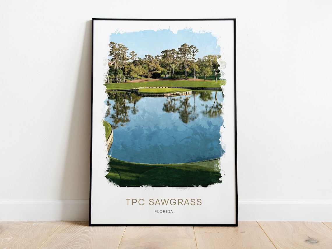 TPC Sawgrass Golf Club Watercolor Art Print