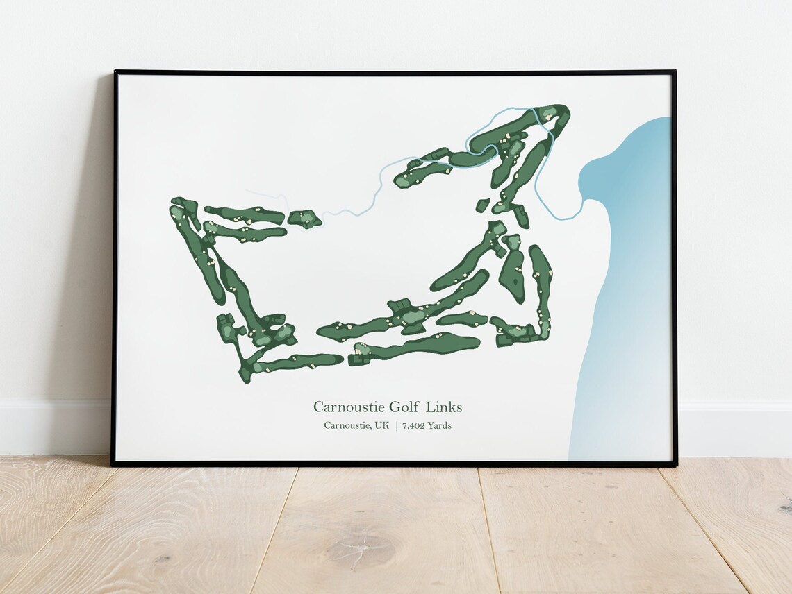 Carnoustie Links UK Club Course Map Art Print