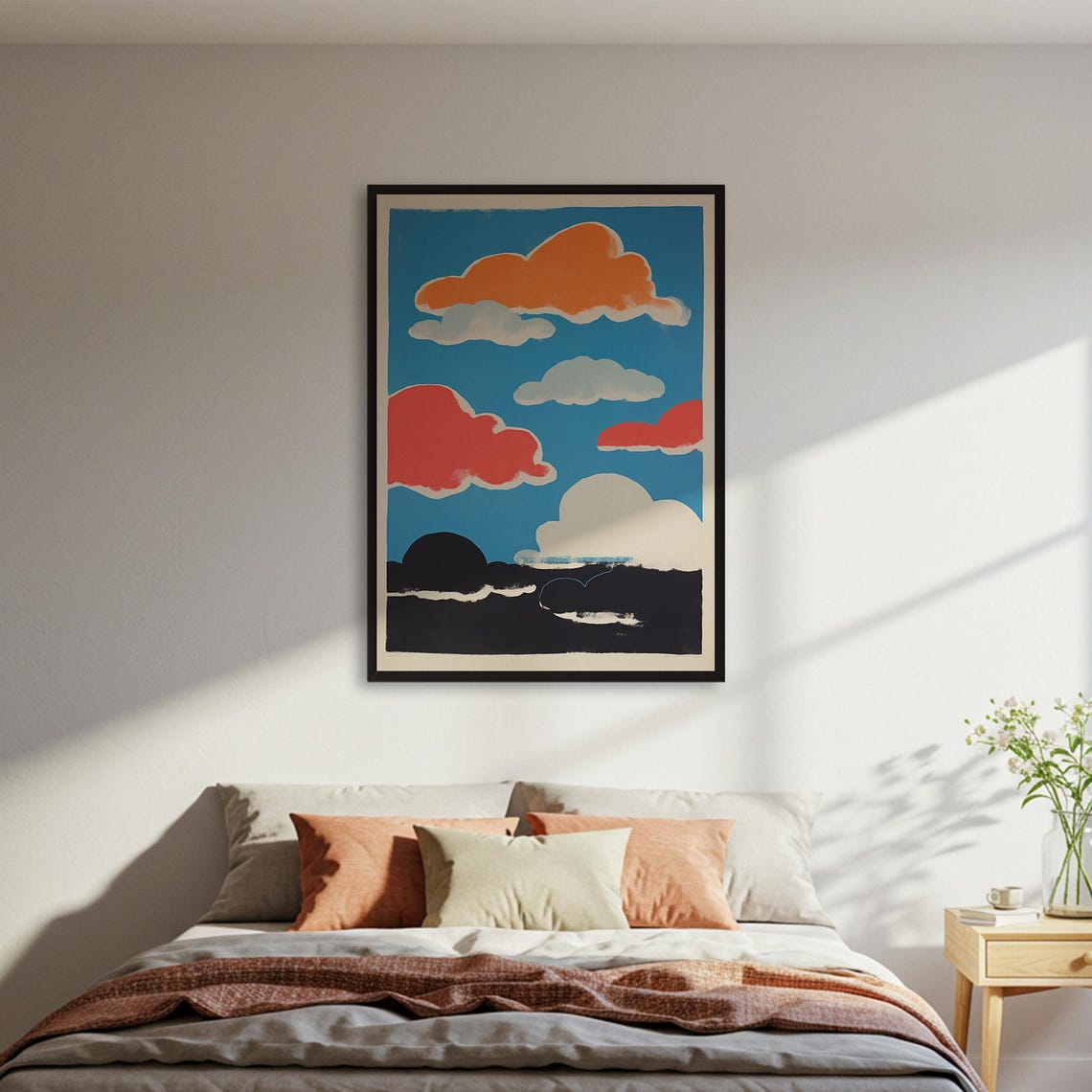 Graphic Clouds Bold Color Landscape Abstract Sky Modern Art Poster