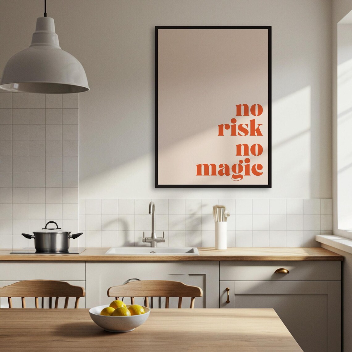 No Risk No Magic Quote, Minimalist Typography Poster - Image 3