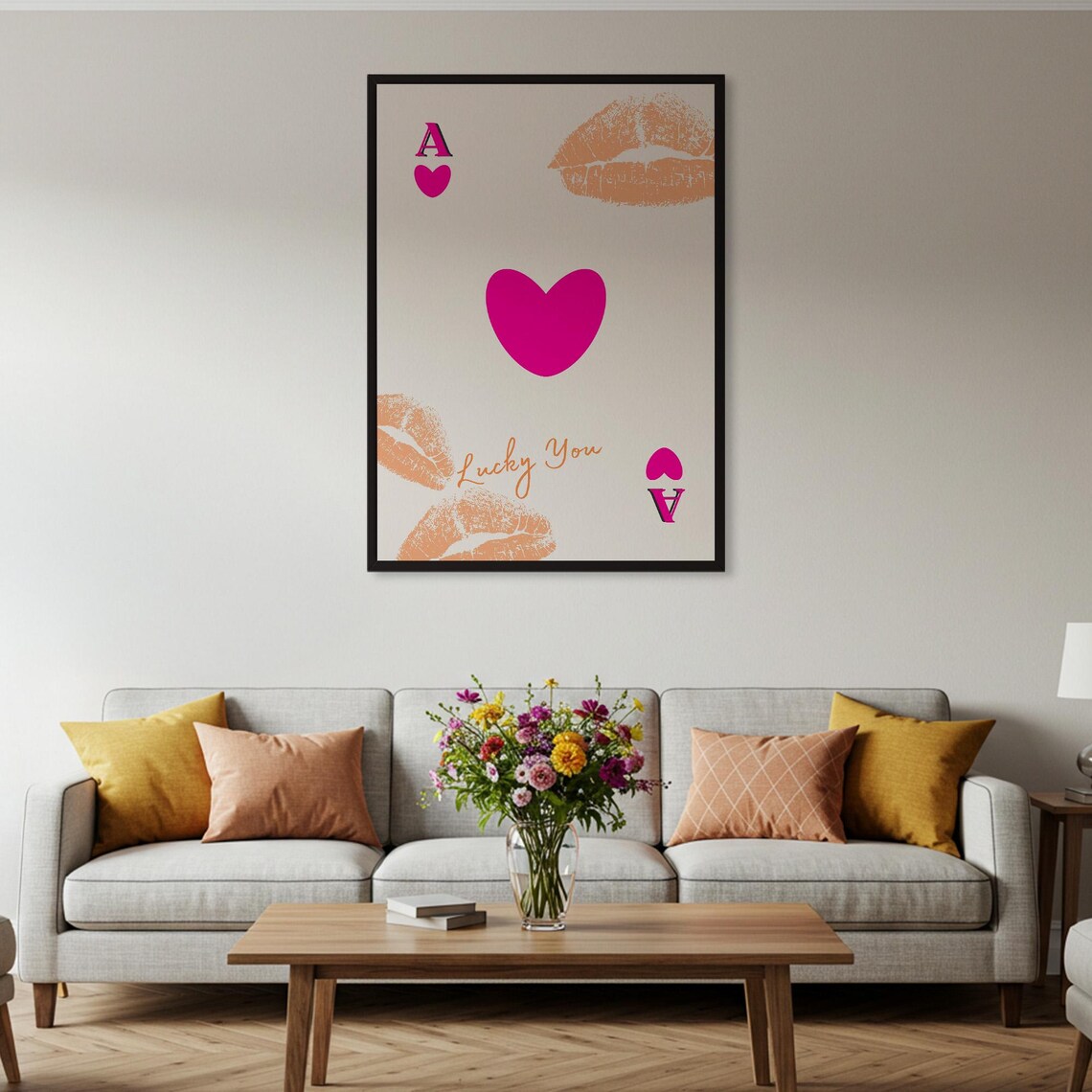 Lucky You Ace Of Hearts Poster, Romantic Decor - Image 4