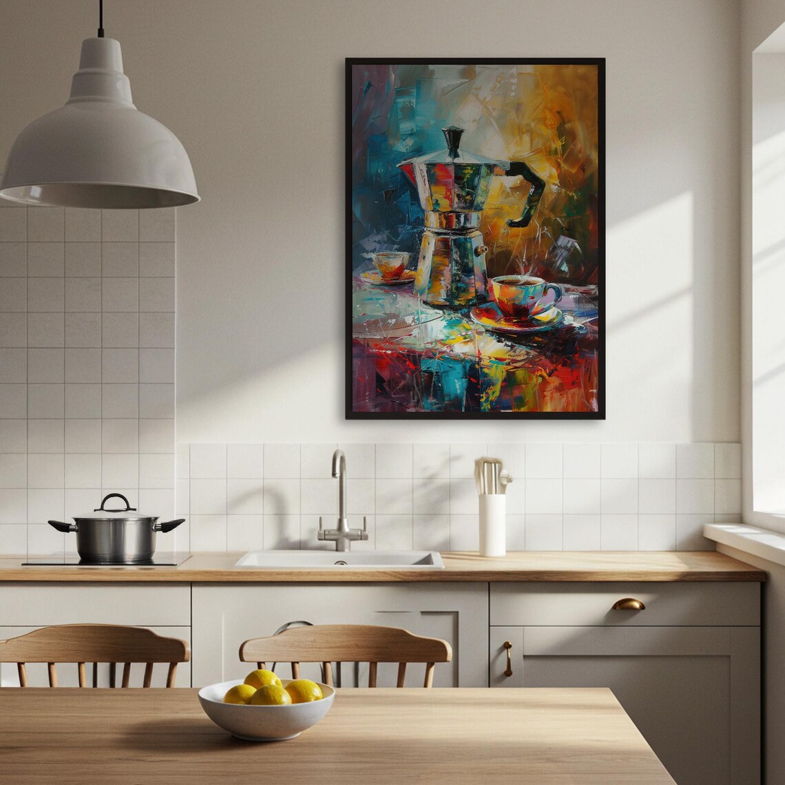 Coffee Pot Painting, Abstract Still Life Poster - Image 3