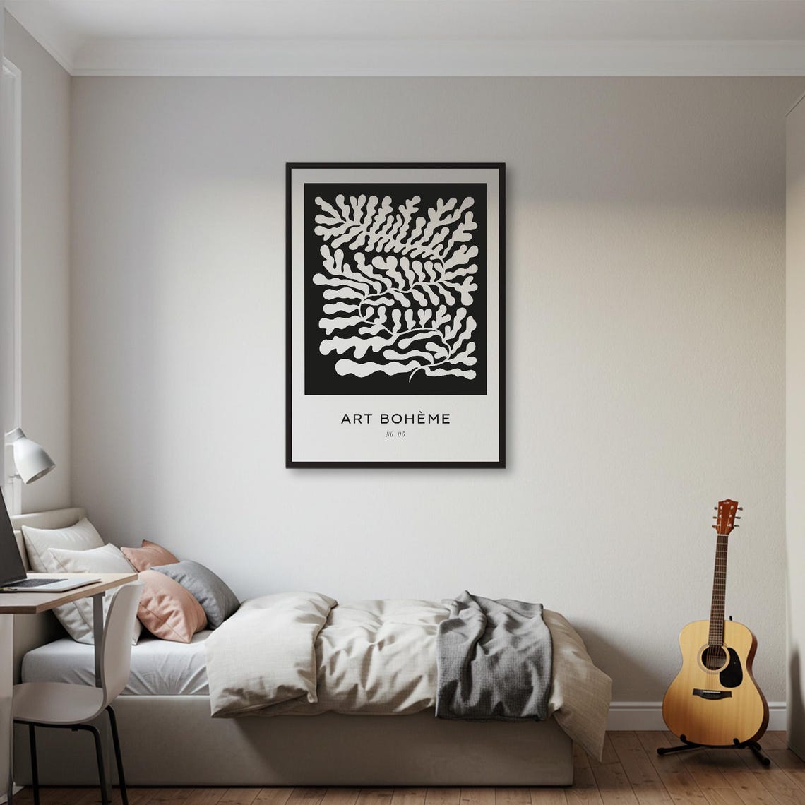 Art Bohme Poster Black White Minimalist Botanical Print Matisse Inspired Wall Abstract Seaweed Decor - Image 2