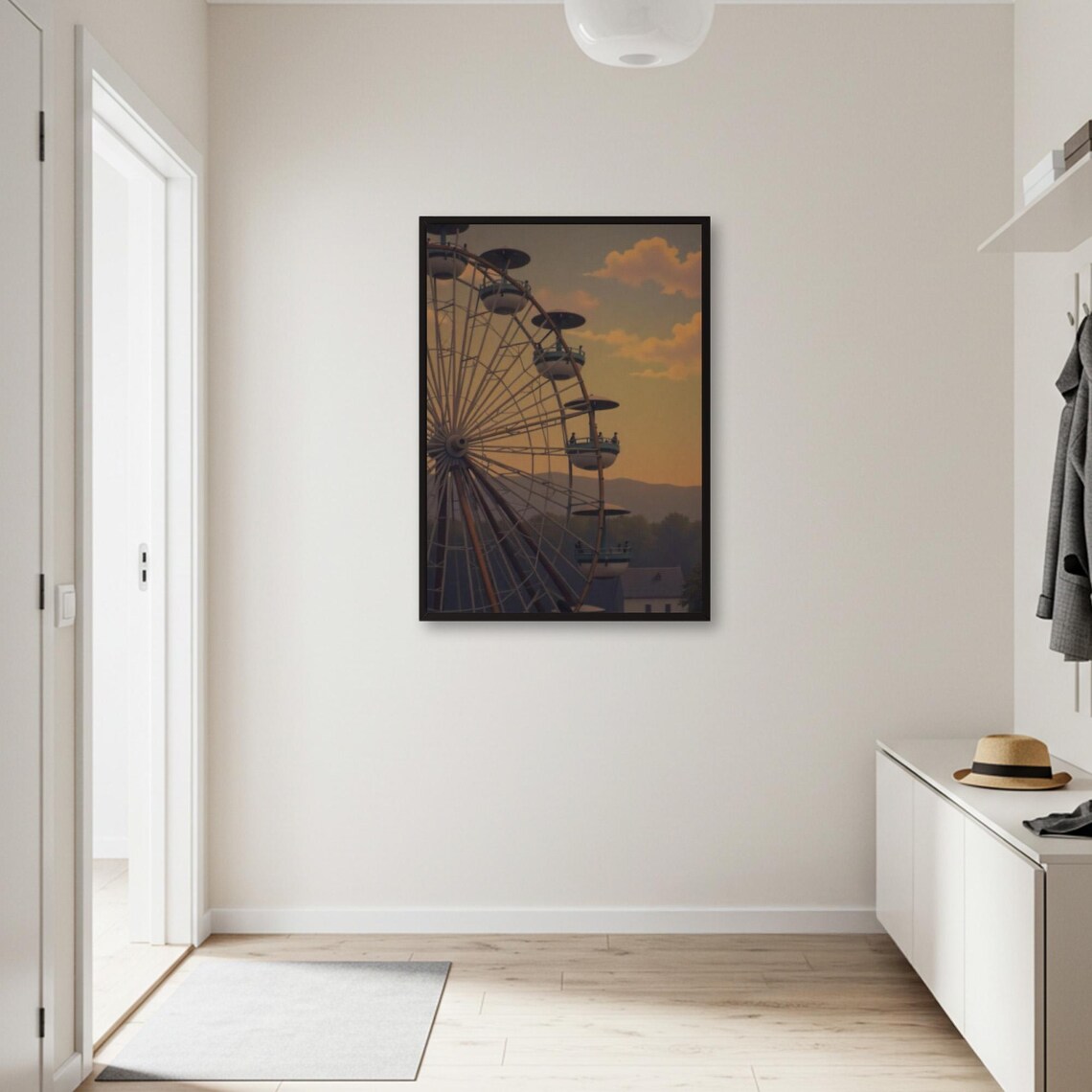 Vintage Ferris Wheel Retro Amusement Park Poster - Image 2