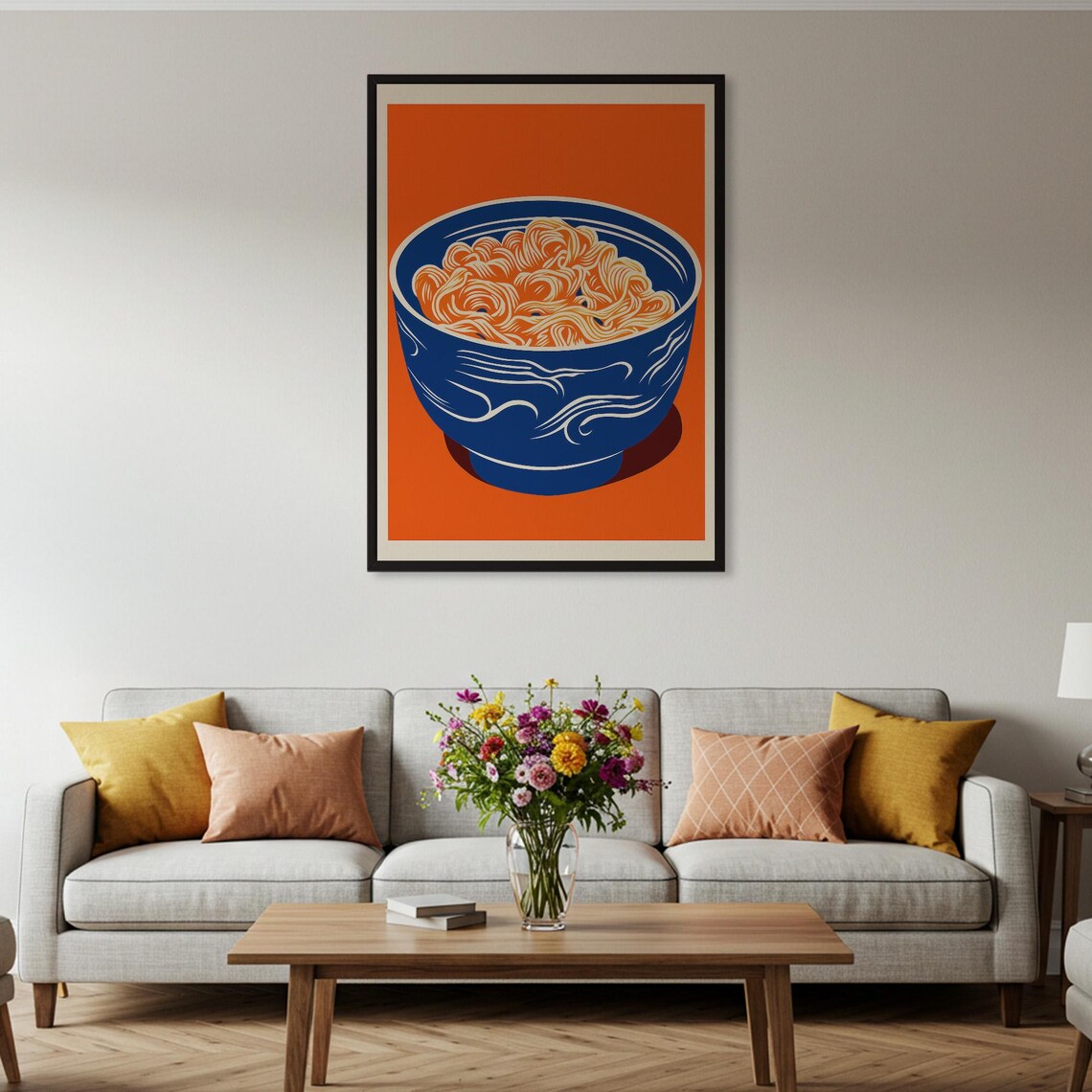 Abstract Noodle Bowl, Minimalist Kitchen Decor - Image 4