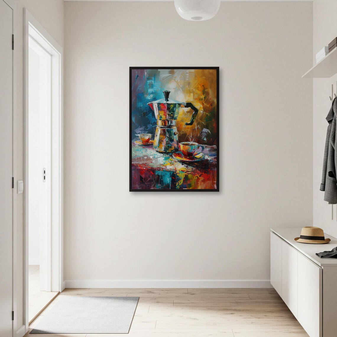 Coffee Pot Painting, Abstract Still Life Poster - Image 2