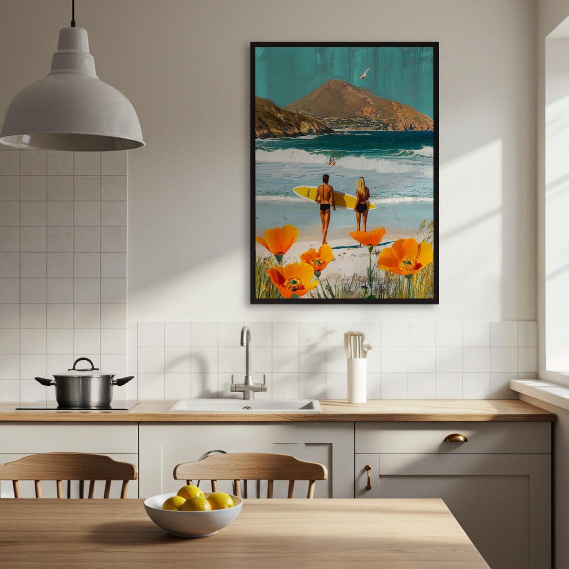 Summer Beach Surf Vintage Collage Poster - Image 3