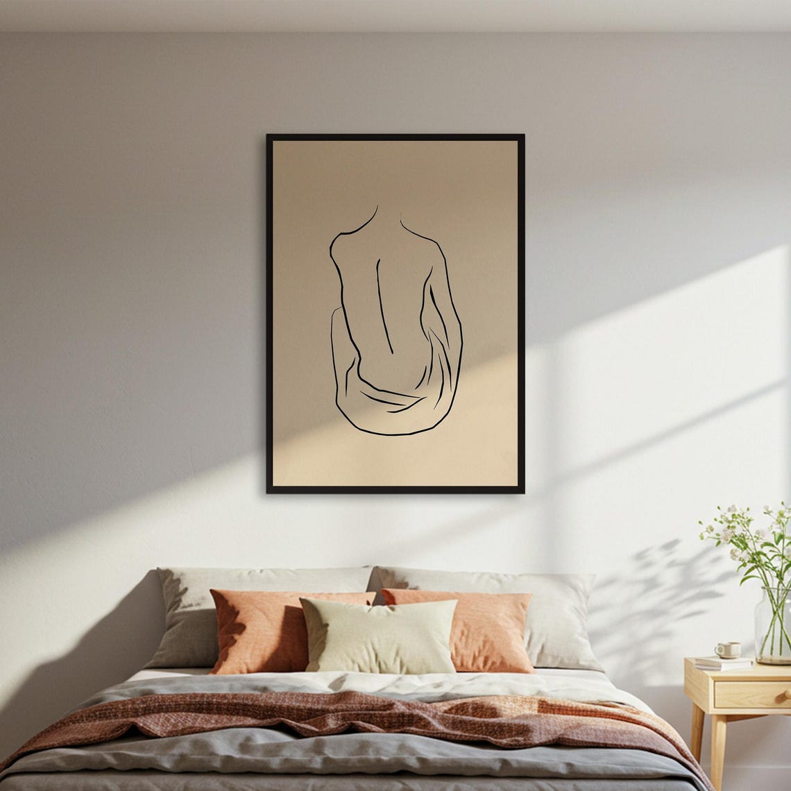 Minimalist Body Line Art Poster Abstract Female Figure Print Modern Wall Decor Framed Or Unframed