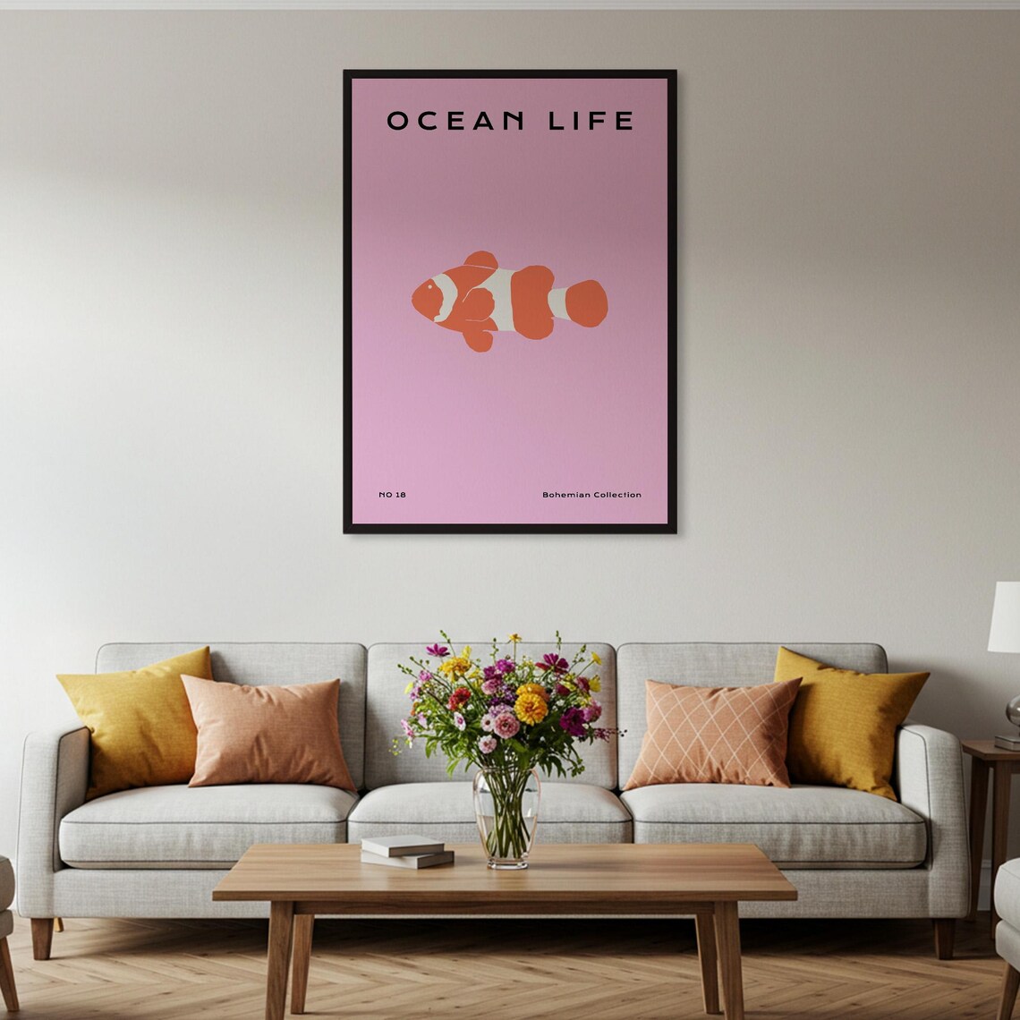 Clownfish Ocean Life Graphic Decor Poster Print - Image 4